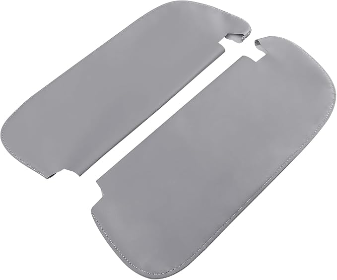 Car Sun Visor Cover Skin Replacement Fits for Dodge Ram 1500 2500 1994-2001 Microfiber Leather, Gray