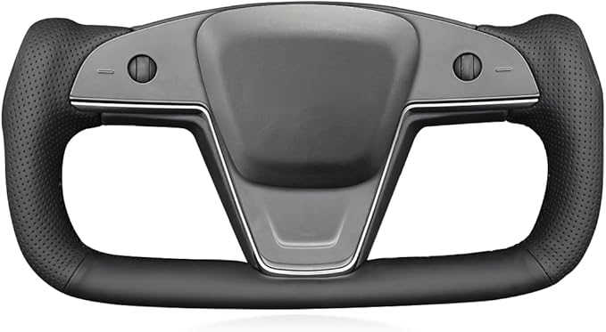 MEWANT Hand Stitched Tesla Model S Yoke Steering Wheel Cover Wrap for Tesla Model S 2021-2023 / Model X 2021-2023 Tesla Yoke Steering Wheel Accessories
