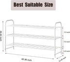 LINZINAR Shoe Rack Long 3 Tier Shoe Storage Organizer Metal Wide Shoe Shelf for Closet Entryway Bedroom 24 Paris Large Capaci