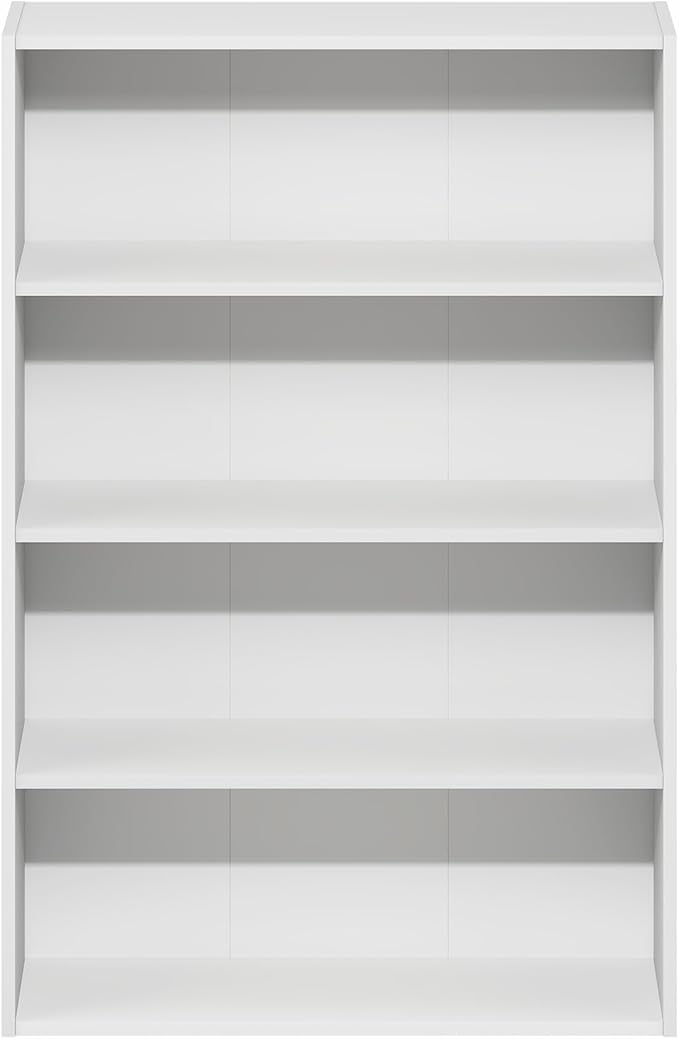 Furinno Basic Book Shelf, 4-Tier Bookcase with Open Shelf, Bookshelf, Cube Storage Organizer, 6 x 24 x 35, for Living Room, B