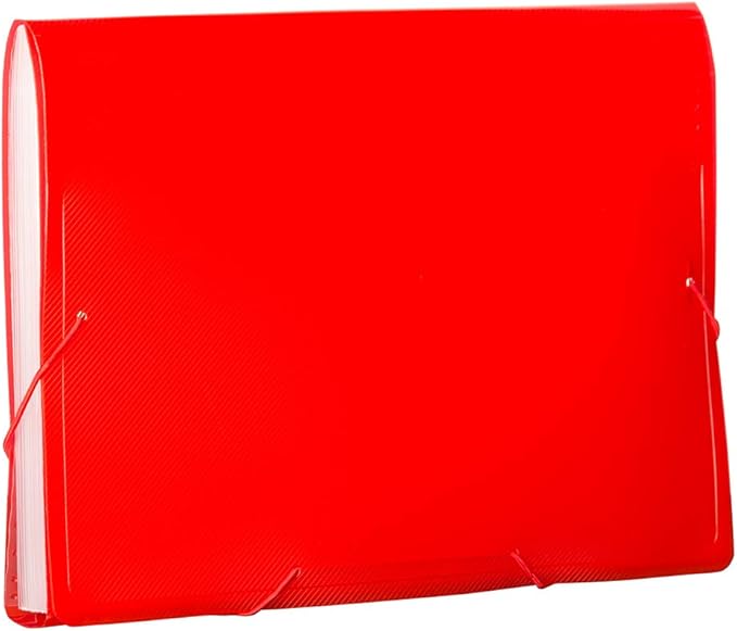 JAM Paper Accordion Folders - 13 Pocket Plastic Expanding File - Letter Size - 9 x 13 - Red - Sold Individually