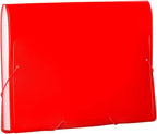 JAM Paper Accordion Folders - 13 Pocket Plastic Expanding File - Letter Size - 9 x 13 - Red - Sold Individually