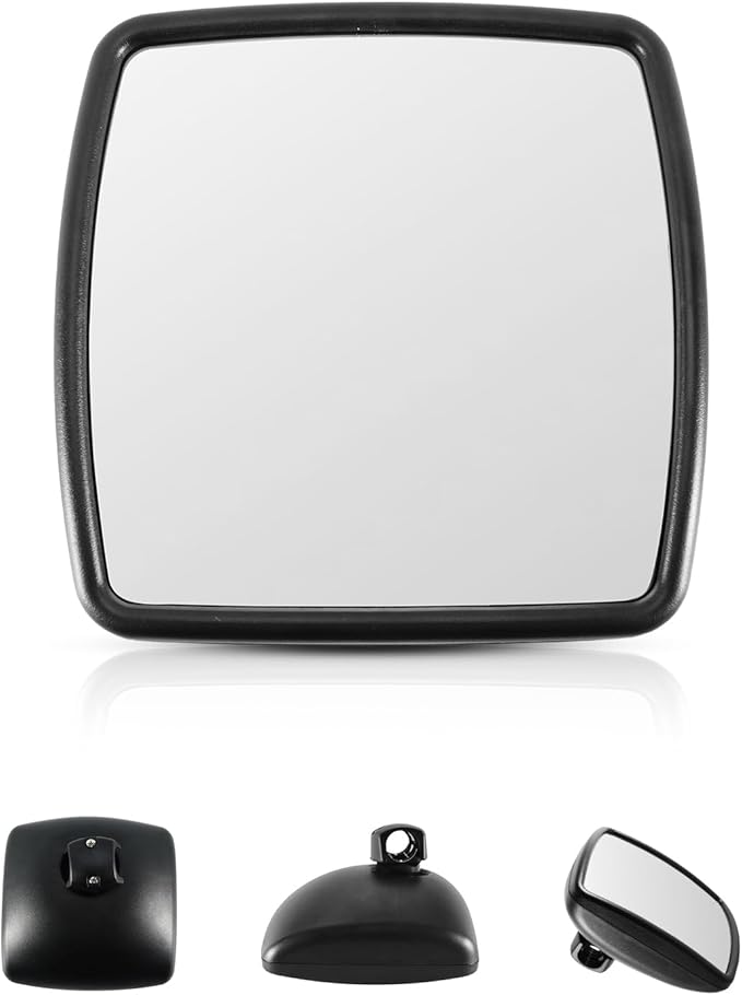 Lower Door Mirror Compatible with International Durastar Workstar Prostar 2002–2023, Truck Side Rear View Mirror, Wide Angle, Black ABS Housing, Universal Left & Right
