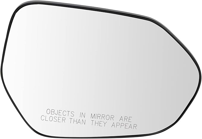 TRQ Passenger Side Heated Mirror Glass Without Blind Spot Compatible with 2018-2022 Toyota Camry TO1325140