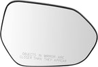 TRQ Passenger Side Heated Mirror Glass Without Blind Spot Compatible with 2018-2022 Toyota Camry TO1325140