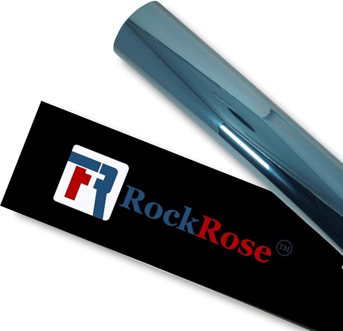 RockRose 50% Nano Ceramic Car Window Tint 40 in x 10 FT 2PLY Privacy Film Heat Block, 99% UVR, and 85% IRR Block for Auto or Home Strong Adhesive, Easy Shrink, Plotter Friendly - Charcoal