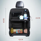 Tumecos Car Seat Back Organizer, 2 Pack Back Seat Organizers and Storage with Touch Screen Tablet Holder, Kick Mats, Back Seat Protector (black)