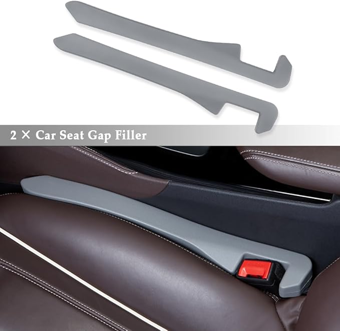 Super Flexible Car Seat Gap Filler,Durable Car Organizer Between Seats for Tightly Filling Seat Gaps,Universal CCar Side Seat Gap Filler CCar Accessories for Women & Men (Gray/2PCS)…
