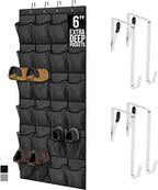 GORILLA GRIP Over the Door Shoe Organizer, 24 Extra Large Breathable Mesh Pockets, Space Saving Hanging Storage Holder, 4 Hoo