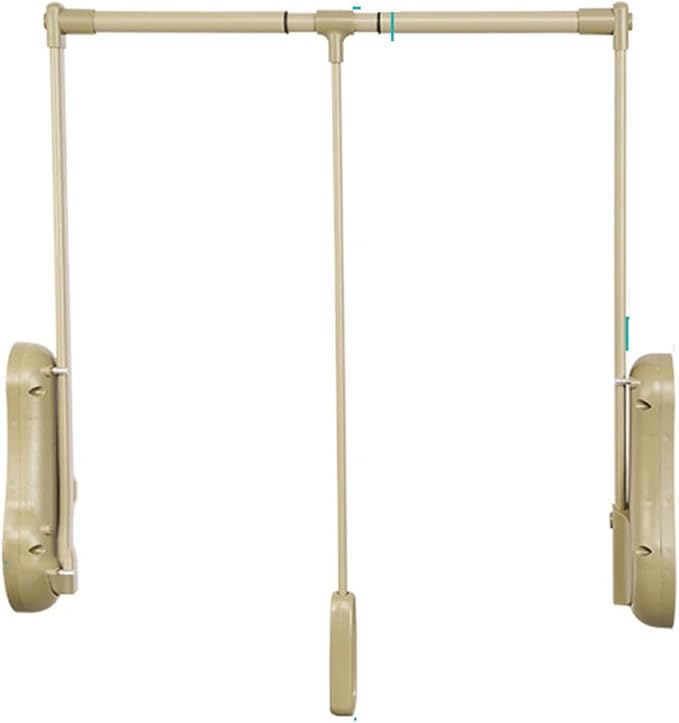 Pull-Down Wardrobe Clothes Rail - Extendable Pull Out Closet Rod, Wardrobe Clothes Hanger Rail Soft Return, Metal Wardrobe Li