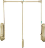 Pull-Down Wardrobe Clothes Rail - Extendable Pull Out Closet Rod, Wardrobe Clothes Hanger Rail Soft Return, Metal Wardrobe Li
