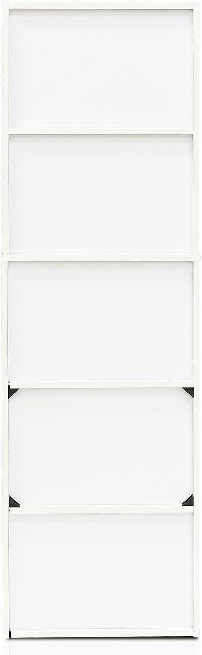 Furinno LUDER Book Shelf, 5-Tier Bookshelf, Bookcase with Open Shelves, 9.4 x 15.8 x 52, Easy Assembly, for Living Room, Bedr