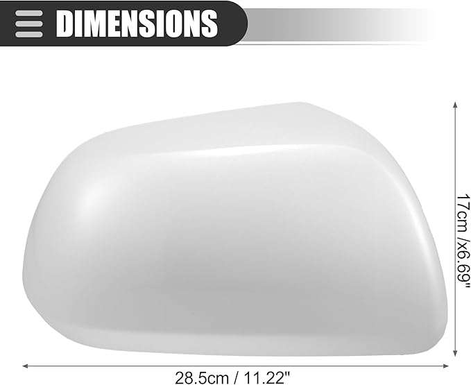 Motoforti Right Side Mirror Cover Cap, Rearview Mirror Cover Cap, for Toyota Highlander 2009-2014, ABS, White