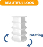 SpaceAid 4 Tier Rotating Shoe Rack Tower, Spinning Shoe Display Lazy Susan, Revolving 360 Shoe Rack Storage Round Carousel, V