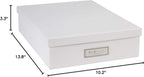 Bigso Oskar Fiberboard Label Frame Document Letter Box - File Organizer Box for Important Paperwork - Durable Document Storag