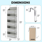 Over The Door Storage Organizer with 5 Extra Large Pockets & Side Mesh Pouches, Hanging Closet Door Organizer for Bedroom, Ba