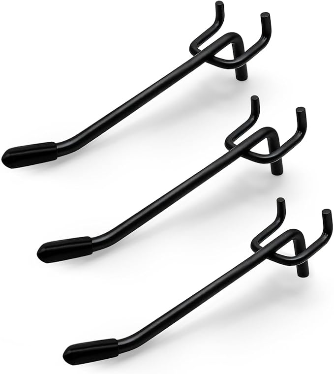 4 Inch Black Pegboard Hooks, 36 Pack– Heavy Duty Tool Hangers Compatible with 1/4″ Thick Pegboards (Fits Standard 3/16″ Holes
