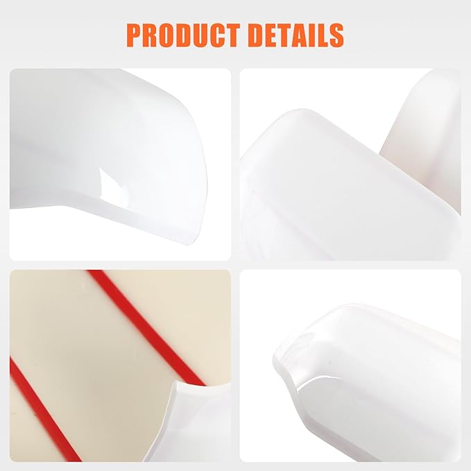2PCS Side Door Mirror Cover for Toyota Tundra 2022-2025/ Sequoia 2023-2025, Car Exteror Rear View Mirror Housing Protector Cover Cap (Only for versions with turn signals) (White)