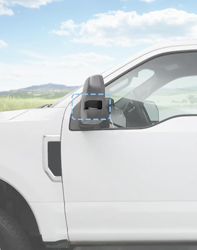 Voodonala Rearview Mirror Turn Signal Cover Compatible with Ford F250/F350/F450/F550 2017-2023, Smoke Black Side Mirror Marker Running Trim