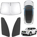 Karltys 3PCS Windshield Sun Shade for 2020-2025 2026 Toyota Highlander, Front and Side Window Sunshade Custom Fit Highlander, Foldable Sun Visor Protector Blocks Heat Harmful UV Rays