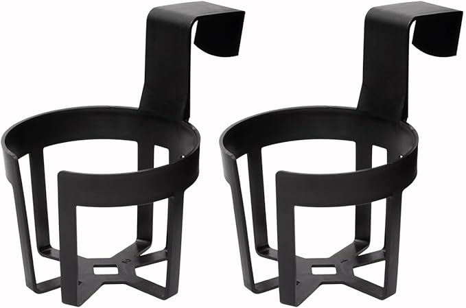 Custom Accessories Large Plastic Cup & Beverage Holder, Black, 44oz (3.5L), Pack of 2