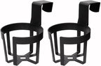 Custom Accessories Large Plastic Cup & Beverage Holder, Black, 44oz (3.5L), Pack of 2
