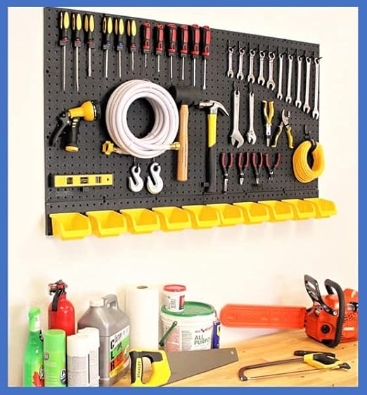 WallPeg Made in USA Pegboard Panels Garage Organization - Wall Storage Kit (PB-2 B) (2) ea - 24" x 16" Peg Board Tool Organiz