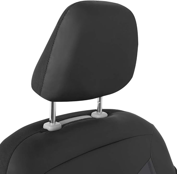 Motor Trend Super Sport Gray Faux Leather Seat Covers, Front Seats – Modern Two-Tone Design, Easy to Install Seat Protectors,