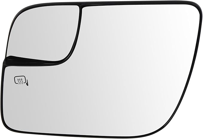 TRQ Driver Side Mirror Glass Heated Snap On Compatible with 2016-2019 Ford Explorer 2013-2019 Ford Police Interceptor Utility