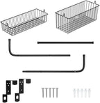 Fancial Over The Door Organizer, Metal Organizer, 3-Layer Hanging and Wall-Mounted mesh Baskets, Easy to Install,Black