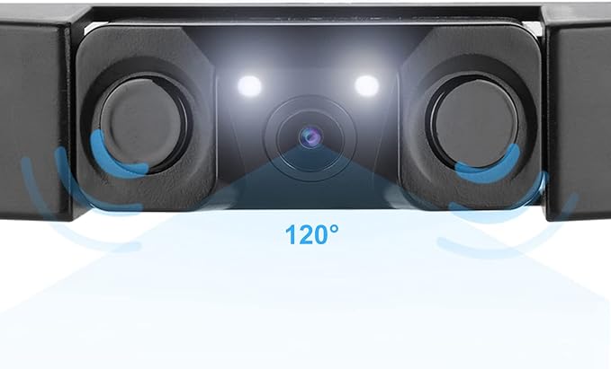 3 in 1 Car License Plate Frame Parking Sensor Rearview Reverse B 120 Degree Wide Angle The Parking Sensor Support Ackup Camer