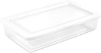 Sterilite 6 Pack Storage Box, 41 Quart Stackable Tote, Clear Plastic Container with Secure Snapping Lids for Home and Office 