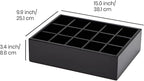 GOBAM Bamboo Closet Drawer Organizer, 15 Compartments - Drawer Divider & Storage Box for Ties, Bras, Briefs, Socks & Jewelry 