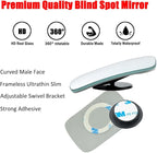 Ampper Blind Spot Mirror Rectangular, HD Glass Frameless Stick on Adjustabe Convex Wide Angle Rear View Blind Spot Car Mirror for Car Blind Spot, Pack of 4