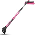 HEEYA 44 Inch Snow Brush for SUV, Ice Scraper for Car Windshield Window, Extendable Snow Scraper and Brush with Comfortable Foam Grip for Truck Vehicle Automobile - Pink