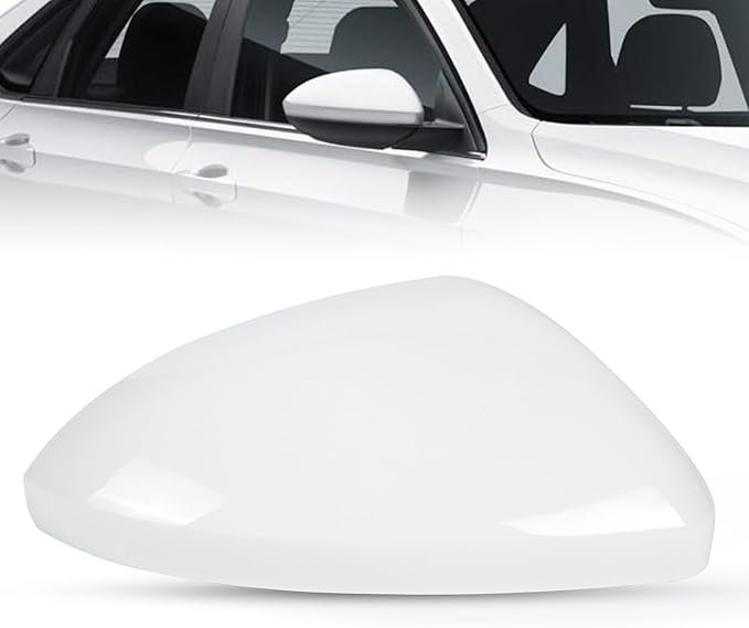 DERI Passenger Side Mirror Cap Compatible with Volkswagen Jetta 2019 2020 2021 2022 2023 2024 2025, Right Side Mirror Cover fit for VW Jetta US Version Without Turn Signals, Super white