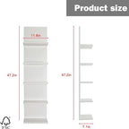 5-Tier Wall Shelf Unit with RGB Light, Floating Lack Shelf for Wall Storage, Wall Mounted Vertical Display Shelf for Bedroom 
