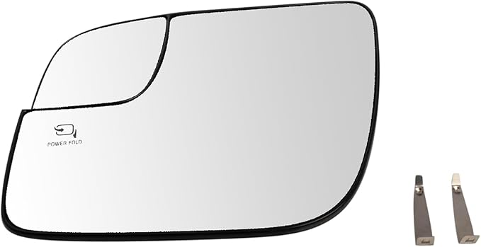 TRQ Left Driver Side Mirror Glass Heated Snap On Compatible with 2016-2019 Ford Explorer FO1324222
