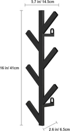RRG Vertical Coat Rack Wall Mounted 16 Inch, Metal Vertical Hat Rack for Wall, Modern Coat Rack Tree for Hats, Jackets, Bags,