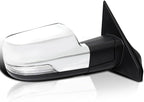 Spec-D Tuning Chrome Power Fold Heated + Puddle + Blind Spot Monitor Right Passenger Side Mirror Compatible with 2019-2024 Ram 1500, Left + Right Pair