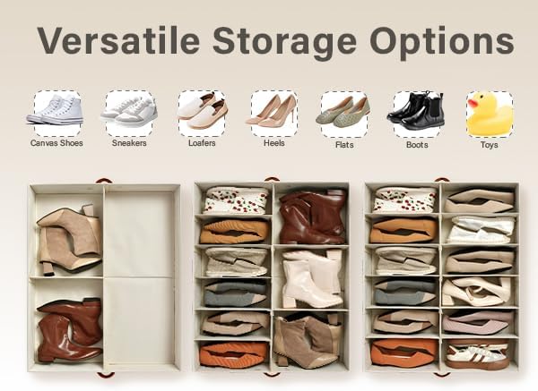 Under Bed Shoe Storage Organizer with Wooden Hangers
