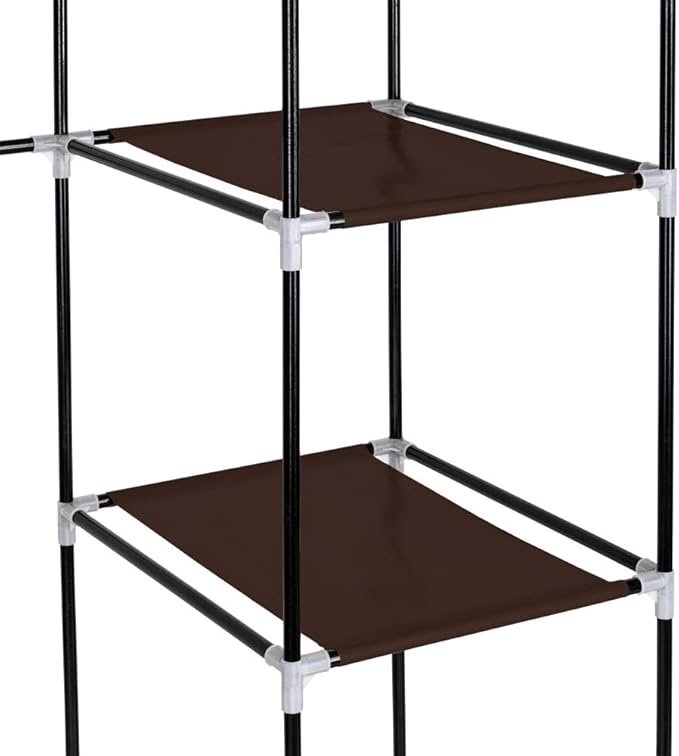 lapday 59 inches Portable Closet Wardrobe, Non-Woven Fabric Closet Storage Organizer with Hanging Rods &12 Storage Shelves, Q