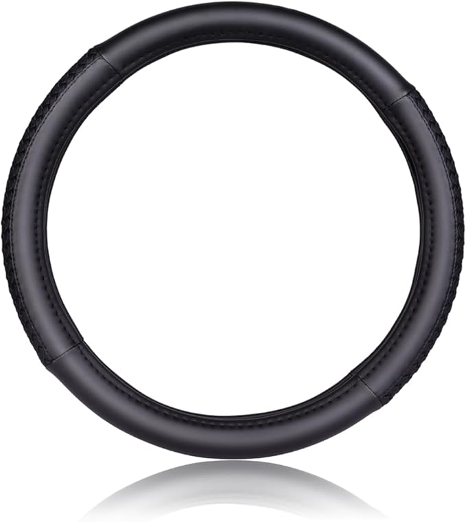 Flying Banner car Steering Wheel Cover Faux Leather Massage Universal fit 3D Honeycomb Hole Anti-Slip Sporty 15 Inches (Sliod