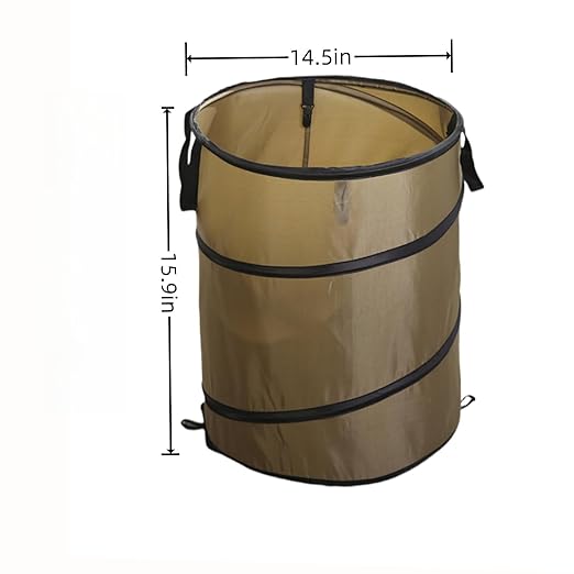 Collapsible Trash can/Folding Garbage Cans,Portable Trash can,Pop Up Trash Can,for Camping Garbage Can Collapsible,Clothes and Toys Recycle bin (BrownColor)