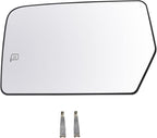 TRQ Driver Side Heated Mirror Glass with Backing Plate Compatible with 2007-2011 Ford Expedition, 2007-2011 Lincoln Navigator