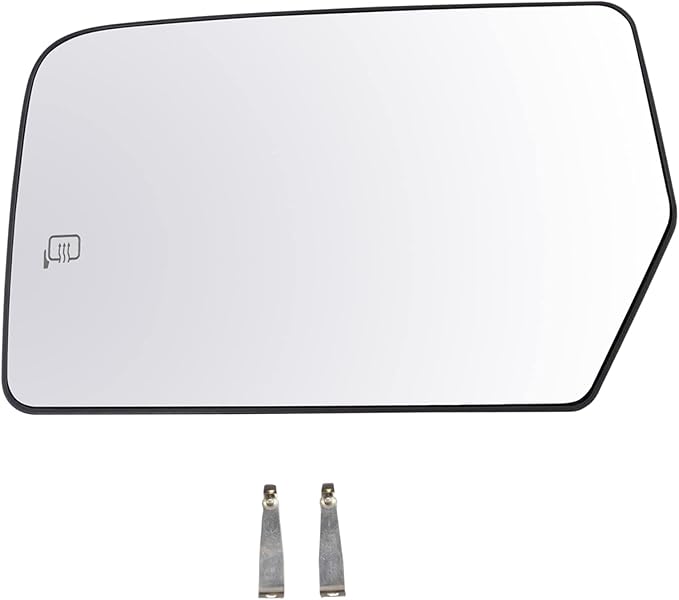 TRQ Driver Side Heated Mirror Glass with Backing Plate Compatible with 2007-2011 Ford Expedition, 2007-2011 Lincoln Navigator