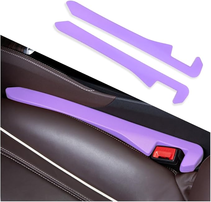 2PCS Car Seat Gap Filler,Super Flexible Car Side Seat Gap Filler CCar interior Accessories,Universal Car Organizer Between Seats for Tightly Filling Seat Gaps (Purple/2PCS)…