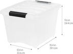 IRIS USA 19 Qt Stackable Plastic Storage Bins with Lids, 6 Pack - BPA-Free, Made in USA - Discreet Organizing Solution, Latch