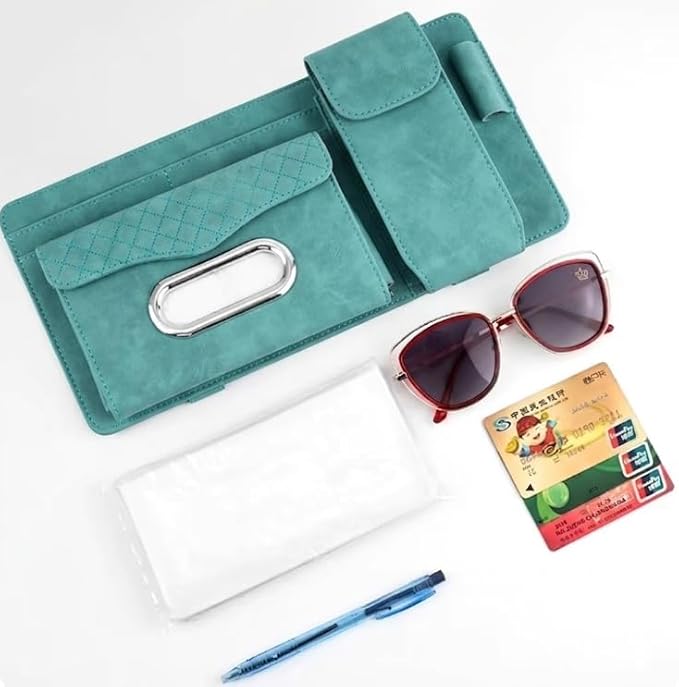Multifunctional Car Visor Organizer (Suede leather - Blue)