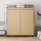 Portable Closet, 51.18" Large Capacity Clothing Storage Organizer with 3 Hanging Rods 6 Shelves 18 Side Pockets, Dustproof St